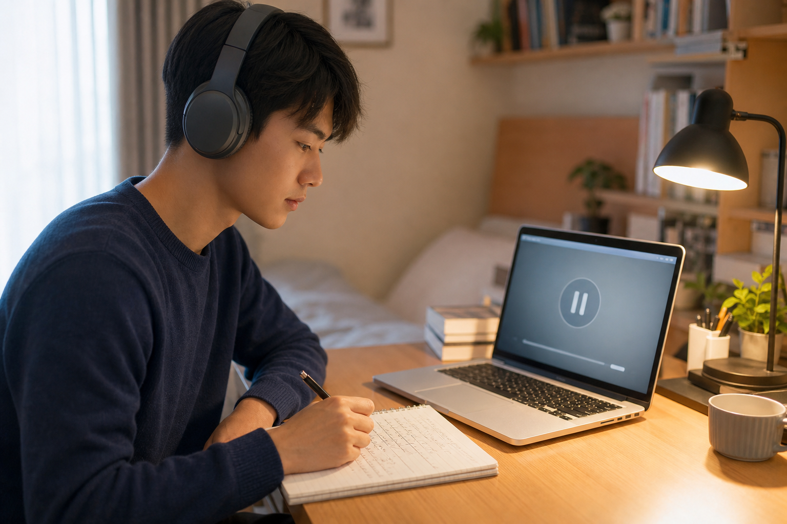 Timed Listening drills with review notes.